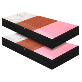 AMJ Under Bed Storage Containers 2 Pack with Clear Window, Sturdy Zippers, Blanket Clothes Organization and Storage Containers, Durable Material, Foldable, Beige