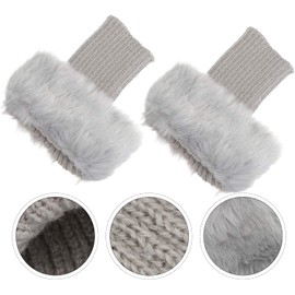JOINSI 3 Pairs Women Faux Fur Boot Cuffs Winter Furry Fuzzy Leg Warmers Boot Topper Socks
