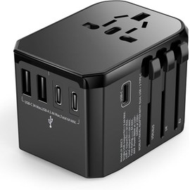 Travel Adapter Worldwide with 5 Ports