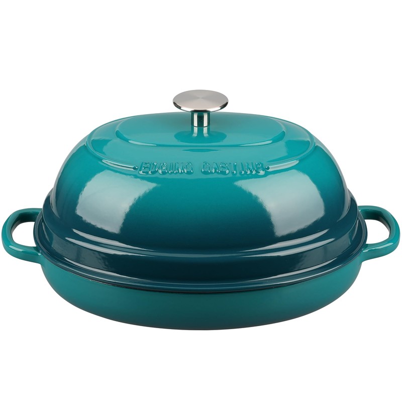 EDGING CASTING Enameled Oval Cast Iron Dutch Oven Pot with