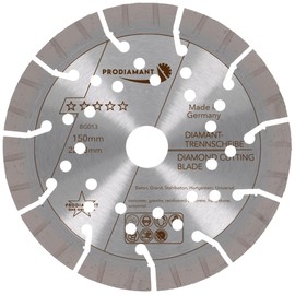 PRODIAMANT Professional Diamond Cutting Disc Concrete Granite Oxx 150 mm x 22.2 mm Made in Germany Laser Welded