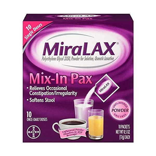 MiraLAX Laxative Powder Packets 10 packets per box