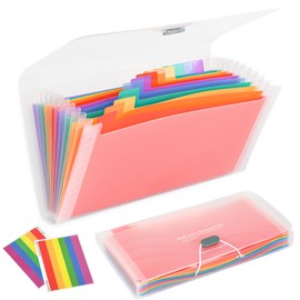 2 Pcs 13 Pockets Expanding File Folders,B6 Accordion Folders/Portable Receipt Organizer/for Receipts, Taxes, Monthly Bills, Cards, Checks, Coupons, Vouchers, Change