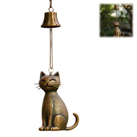 Cat Wind Chimes for Garden,Outdoor Memorial Wind Chime,Cat Garden Decor Outdoor,G/arden Decor,C/ats Statue Themed Gifts,Hanging C/at Ornaments,Wind Bells for Patio,Porch,Lawn,Indoor & O/utdoor Use