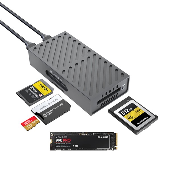 3-in-1 M.2 NVMe SSD & CFexpress B Type & SD