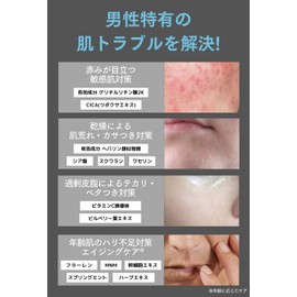 JUHAKU (Medicinal Use) Juhaku Men's Sensitive Roughness Care 2-Piece Set Hybrid Lotion / Heparin Premium Cream (All-in-One x Heparin Similar Ingredients Formulated Cream), 96% No Roughness, Super