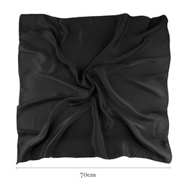 Square Silk Scarf Women's Lightweight Bandana Red Black Neckerchief Women Red Scarf Headscarf Women's Elegant Neckerchief Red, Satin Scarf, Silk Scarf Hair, Gift for Women, black