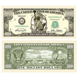 Million Dollar Bills-100 Pack -The Original Best Novelty Million Dollar Bill NEW