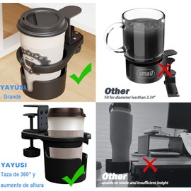 Portavasos De Escritorio,Soporte para Taza de Escritorio,Accesorios De Escritorio Portavasos,Portavasos Ajustable Resistente a Derrames,Soporte Antiderrames para Botellas de Agua,Estaciones de Trabajo