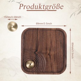 Incense Holder, Walnut Incense Burner with Brass Ball, Japanese Incense Stick Holder for Home Decoration, Meditation Yoga Decoration