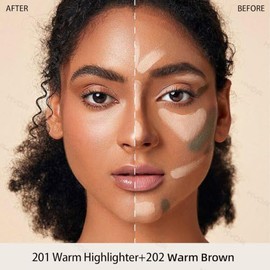 KYDA Warm Brown Liquid Contour, Natural Brown Cream Contour | Liquid Contour with Lightweight Blendable Matte Finish, Lasting Liquid Bronzer Makeup fo