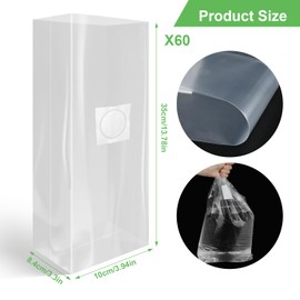 Zdhsufnvw 60 Pieces 18 x 35 cm Mushroom Growing Bags with Filter Transparent Mushroom Growing Set Robustness Mushroom Growing Set Mushroom Growing Plant Bag Mushrooms Grow Accessories for Enoki