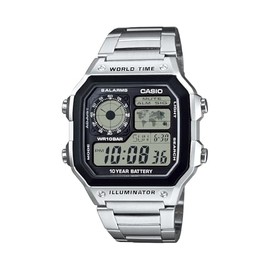 Casio Collection AE-1200WH Watch, Genuine Domestic Product, Silver, Bracelet Type