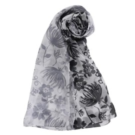 Sybilla 000473-0002-02 Sibilla Long Chief (UV Protection) Guayaba (Guayaba) Black [100% Cotton] Women's Handkerchief Long Approx. 59.1 x 13.8 inches (150 x 35 cm), Black