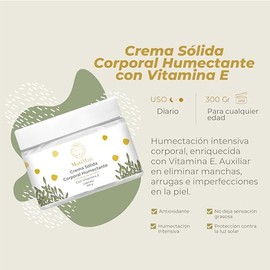 Crema Corporal Humectante Con Vitamina E MatiMati Para piel Extra seca, Antimanchas, Protección, Extra humectación 300 g