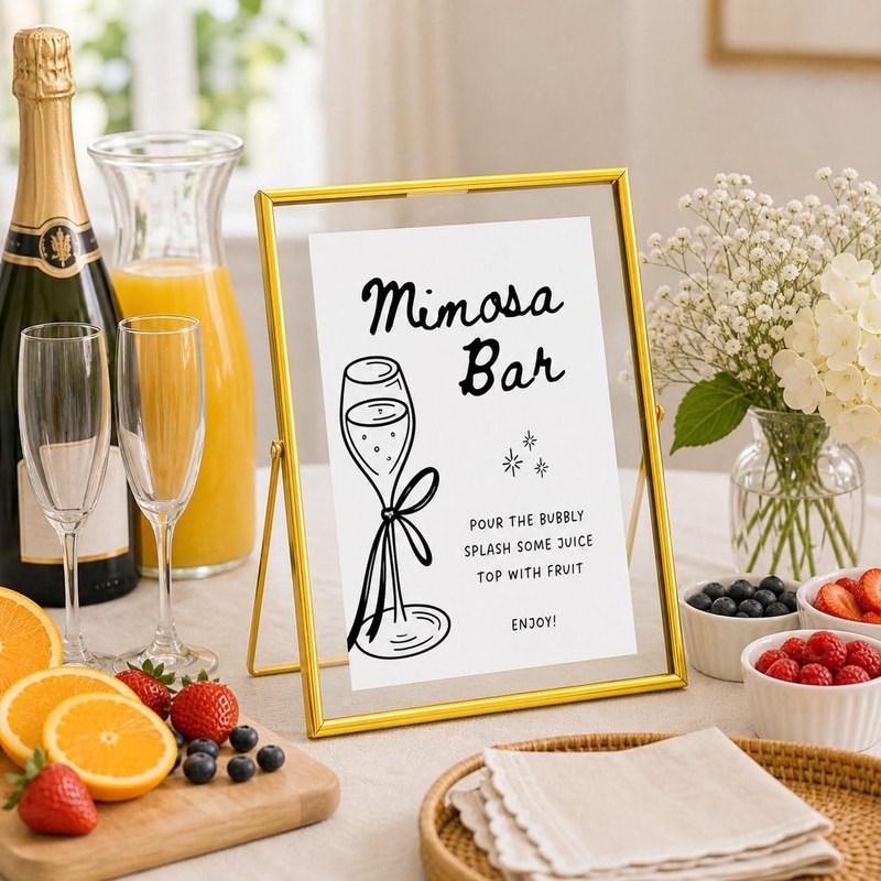 Calculs Mimosa Bar Wedding Sign, 8x10 Gold Floating Picture Frame