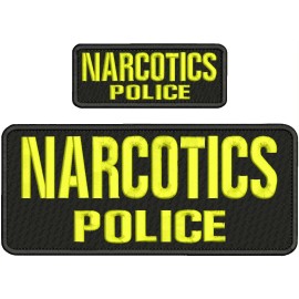 N POLICE  EMB PATCH 4X10 AND 2X5 VELCR@ ON BACK YELLOW ON BLACK