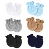 AQOKKA 6 Pairs Newborn Baby Mittens No Scratch Cotton Elastic