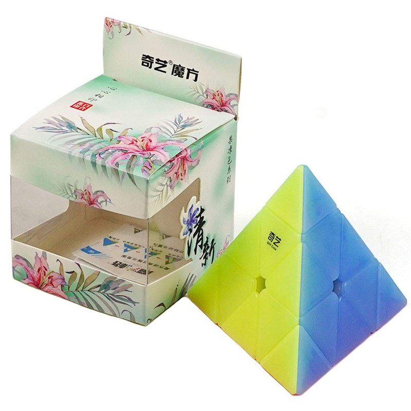 TANCH QIYI Jelly Pyramid Speed Cube 3X3 Transparent Triangle Magic