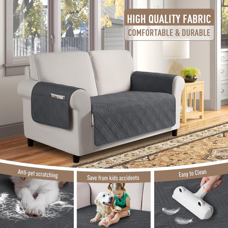 TAOCOCO Waterproof Loveseat Covers for Pets Dogs with Non Slip