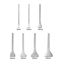 sourcing map 7pcs Slot Leather Punch, 5mm-35mm, Leather Cutter, Belt End Cutter, Iron Slotted Straight Punch Tool for Crafting Strap Belt, Wallet and Bag