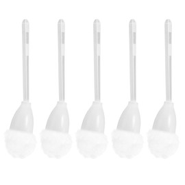 Tofficu 5Pcs Soft Toilet Bowl Brush, White, Polypropylene