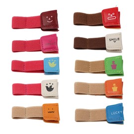 Ximimark 10pc Adorable Artificial Leather Wire Winders - Durable & Space-Saving, Fun Smile Expression Earbud Organizers - Perfect Cord Wraps for Tidy Earphone Management