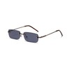 WDZAYXC Rectangular Retro Rimless Sunglasses for Men and Women, Metal