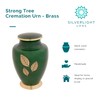 Flowers of Peace Cremation Urn for Ashes, Brass, Blue Urn,