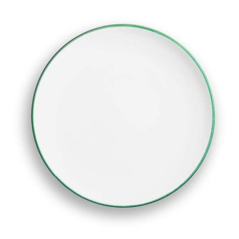 GMUNDNER KERAMIK Dinner Plate Cup Diameter 25 cm Green Rim