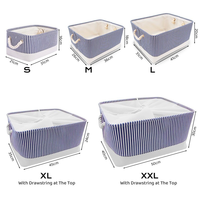 Mangata Washable Collapsible Thickened Canvas Fabric Storage Box with Handles