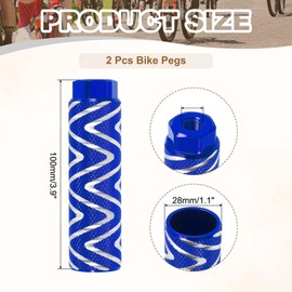 PATIKIL Bike Pegs Fit 3/8" Axles 2 Pack Aluminum Alloy Anti-Slip Foot Bike Pegs for BMX Mountain Dirt Bike Cycling Rear Stunt Pegs Blue
