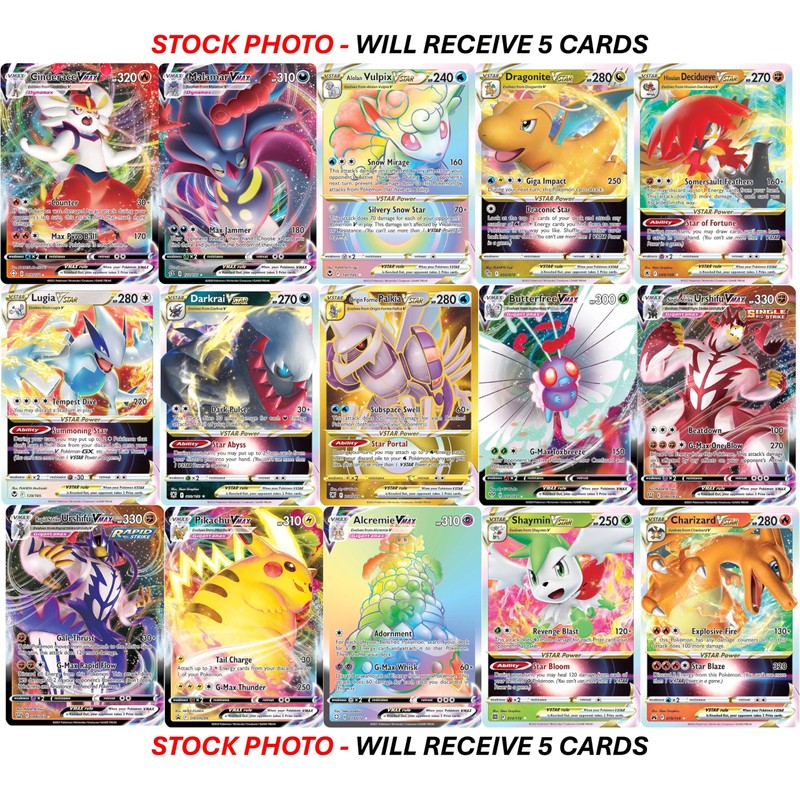 5 Pokemon Card VMAX/VSTAR Bundle - X2 VSTAR - X2