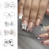 20Pcs Snowflake Nail Charms Bows Nail Art Charms Christmas Nail