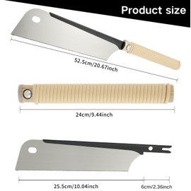 Japanese Pull Saw 10inch SK5 High Carbon Steel Japanese Hand Saw with Hex Wrench 17 Teeth Woodworking Hand Saw Tool Lightweight Beech Handle Carpenter Cut Saw for Woodworking(Single blade)