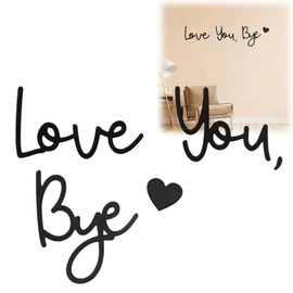 Love You Bye Wood Signs Wall Decor,Wood Love You Bye Above Door Sign,Handcrafted Plywood Script Sign,Modern Black Letter Sign,Elegant Wall Decor Sticker for Hallway,Love Letters for Home Decoration 2#