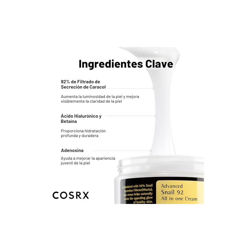 [Cosrx] Advanced Snail 92 Todo en una crema 3.38 oz.