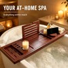 Bamboo Bathtub Tray, Expandable Foldable Bath Caddy, Walnut