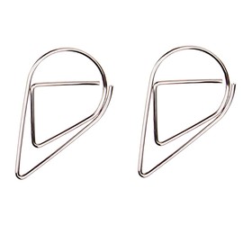 100 Pieces Metal Paper Clips Colorful Paperclips Drop-Shaped Paper Folder for Home School Office Supplies Crafts Bookmarks Silver