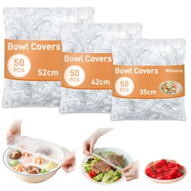 Ninsula 150 Pcs Bowl Covers for Bread Proofing, Plastic Bowl Covers Elastic Reusable, for Sourdough Bread Proofing, Keep Food Fresh, Shower Cap Hair Deep Conditioning, Dust Away