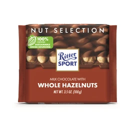 Ritter Sport Chocolate Bars with Nuts (Milk Chocolate with Hazelnuts, 3.5 Ounce (Pack of 10)