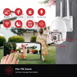 BOAVISION 1PC HD 1080P WIFI IP Wireless Camera Outdoor CCTV PTZ Home Smart Security IR Cam