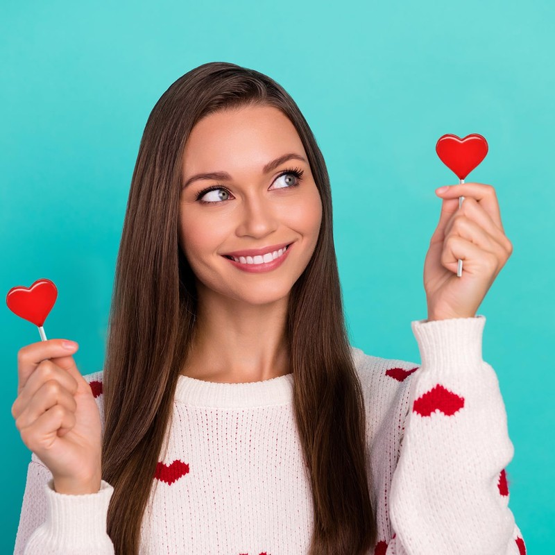 Fruidles Valentine's Heart Lollipops Candy, Red Heart Shaped Hard Candy