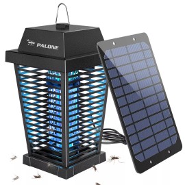 PALONE Solar Bug Zapper 4500V Electric Mosquito Zapper  Updated Fly Zapper