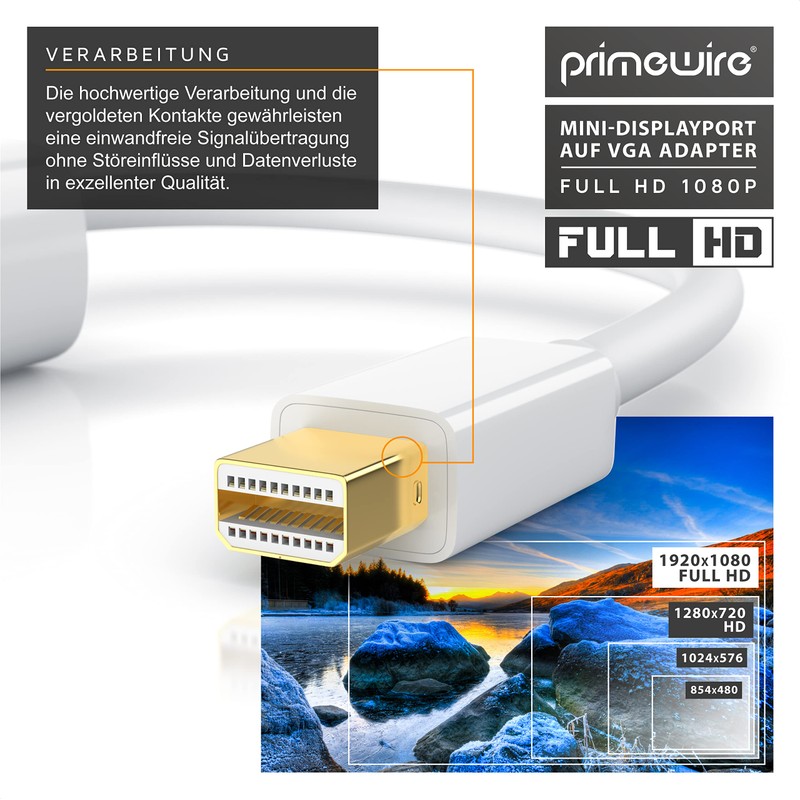 CSL Mini DisplayPort to VGA Adapter Full HD for Apple