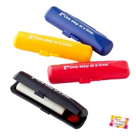 Made in Japan (Convenient to Carry) Stamp Case 3.5 inches (8.8 cm) with Vermil, Stamp Holder, Stamp Holder, Hanko Storage, 4 Color Assortment, Set of 2