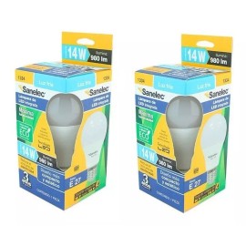 Sanelec Foco Led Tipo A19 Luz Fría 14w Sanelec Paquete De 2