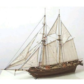 EsportsMJJ Wooden Sailing Boat Model, DIY Kit Halcon Ship Assembly Decoration 1:100