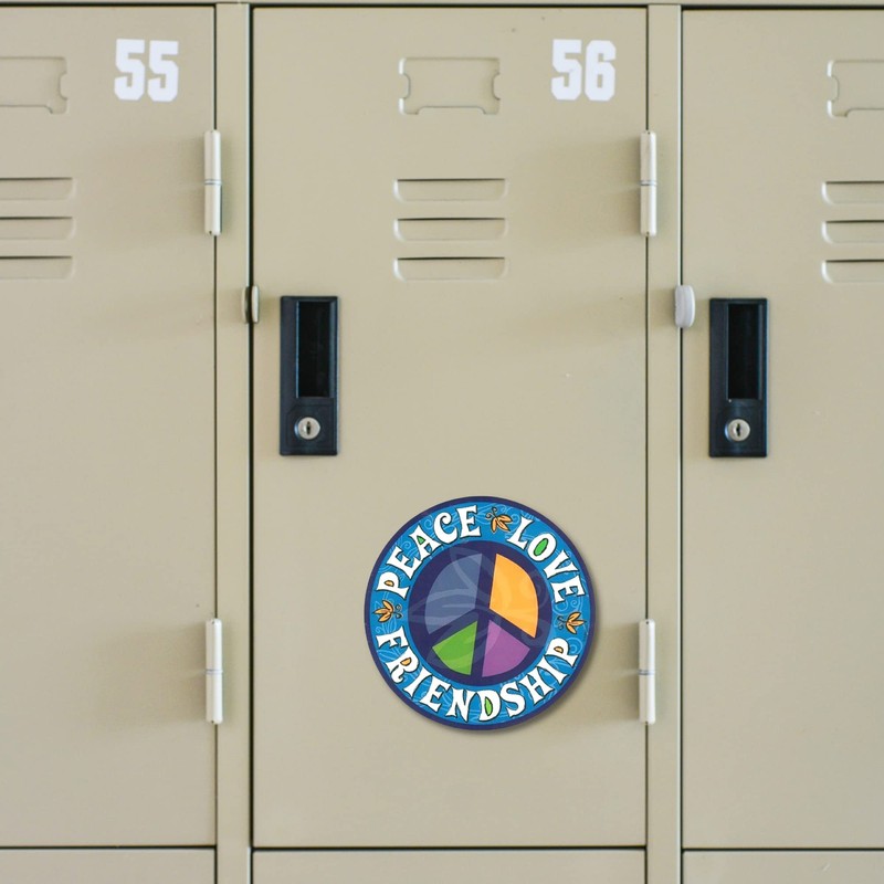 Peace Love Friendship Round Magnet for Car Locker or Refrigerator,