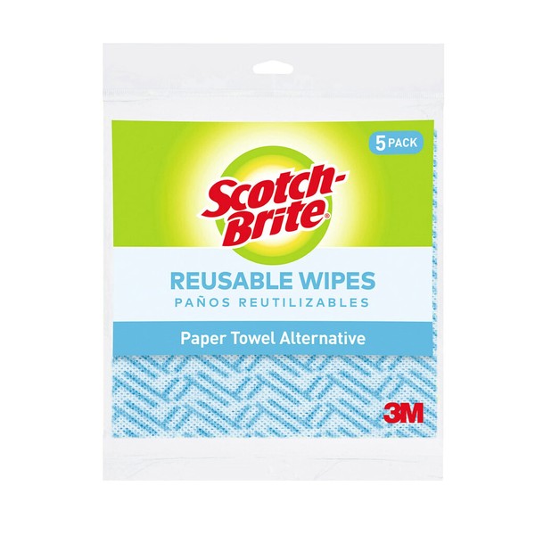 Scotch-Brite High Performance Kitchen Wipes, 5-Wipes/Bag, 12 Bags/Case (60 Wipes Total)